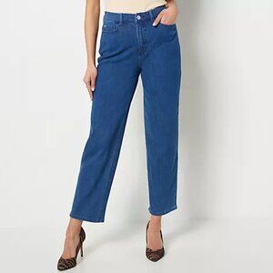 Girl With Curves Medium Wash Petite Wide Leg Jeans petite 0